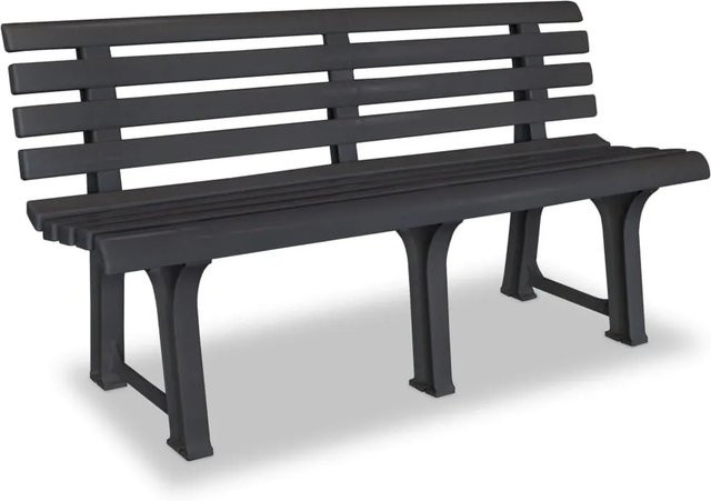Furnicato Gartenbank aus Kunststoff in Anthrazit Matt, Breite: 145,5 cm - Bild 1