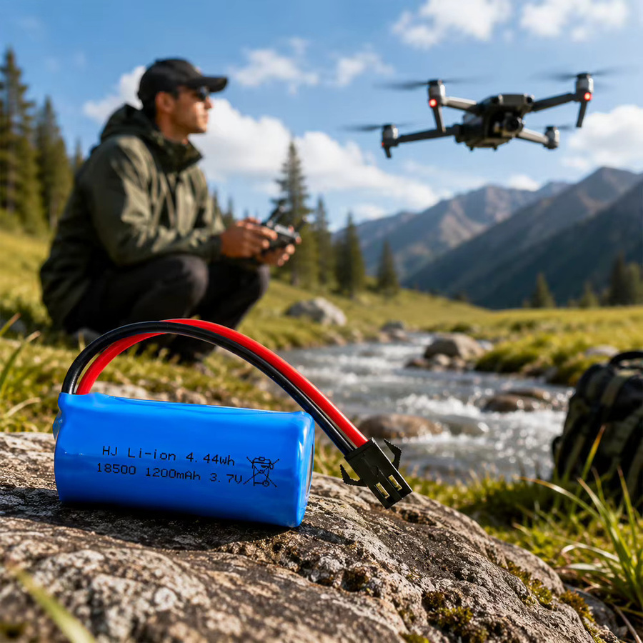 HONGXUNJIE Wiederaufladbare Lithium-Batterie 1200mAh 3,7V mit SM-2P Stecker in Blau für RC Auto, Boot, Drohne und FPV Flugzeug - Bild 3
