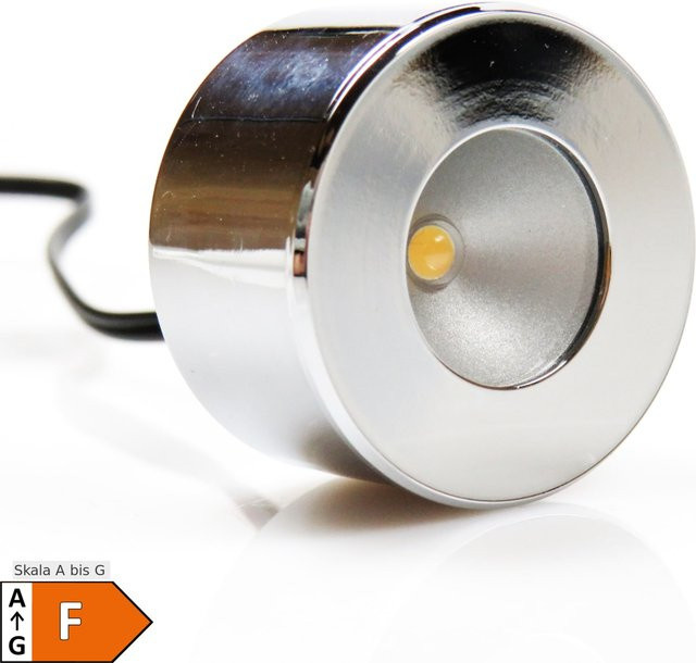 LED Unterbauleuchte Mini-Star in Chrom, warmweiß, runde Einbauleuchte für Möbel - Bild 1