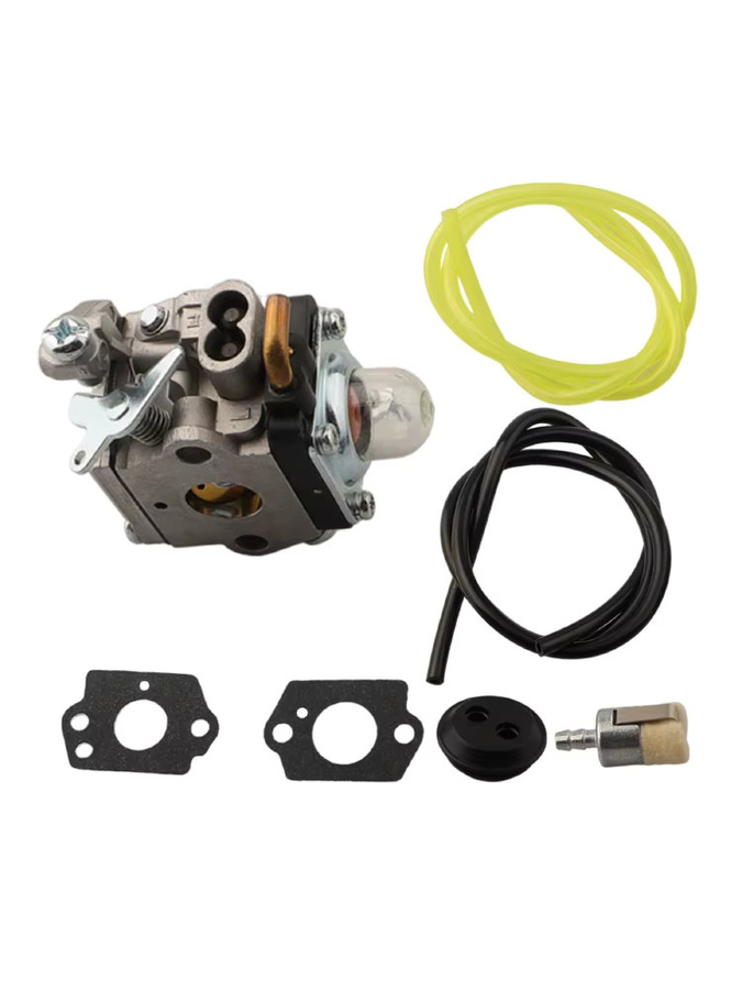 VIBRATITE Vergaser-Kit mit Dichtungen, Kraftstoffleitung und Filter für McCulloch 122HD45 122HD60 122C Trimmer in Silber - Bild 2