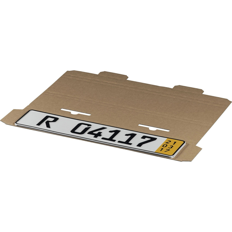 PROREGAL Stanzverpackung für KFZ Kennzeichen mit Steckverschluss, 80 Stück, Braun, B: 52,2 cm, H: 11,2 cm, T: 1,0 cm - Bild 2