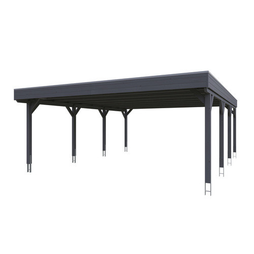 Skan Holz Carport Grunewald aus Fichten-Leimholz mit EPDM-Dach in Schiefergrau, B: 622 cm, T: 796 cm, H: 255 cm - Bild 3