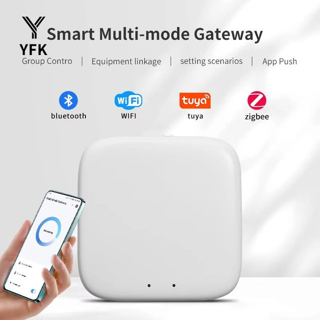 Tuya YFK Zigbee Gateway Hub Multi-Mode Smart Home Zentrale mit WLAN und Bluetooth in Weiß, kompatibel mit Alexa und Google Home - Bild 1
