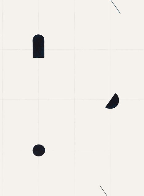Coordonne Wallpaper Shape Study 8000011N geometrisches Bauhaus Design in Cream/Black aus Vlies - Bild 1