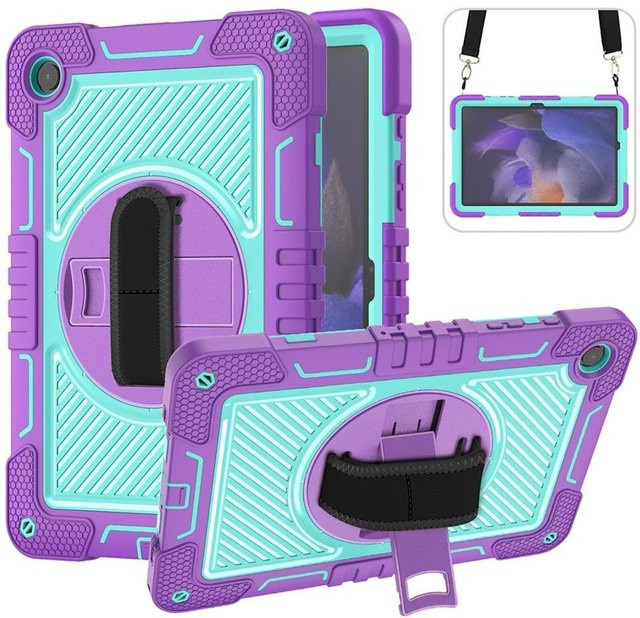Hybrid Silikon Hülle für Samsung Galaxy Tab A11+ Plus / A9+ Plus mit Haltegriff und Schultergurt in Multicolour - Bild 1