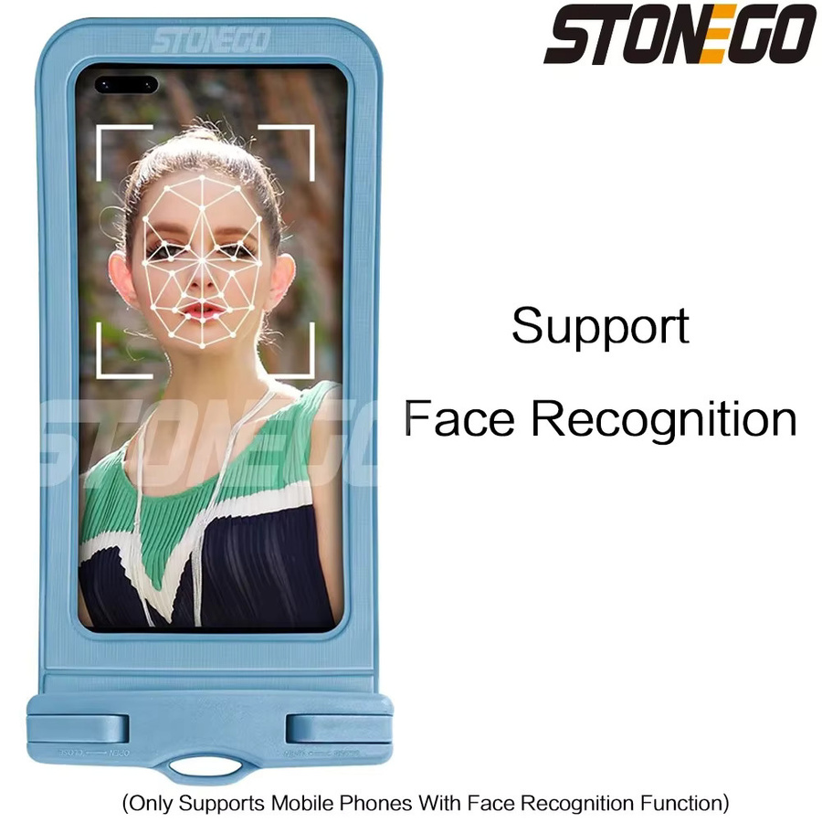STONEGO Universelle wasserdichte Handyhülle für Schwimmen und Tauchen in Weiß oder Blau - Bild 3