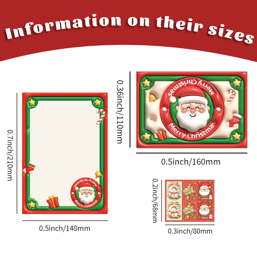 Hochwertiges Weihnachtsumschlag und Schreibwarenset mit Liebesbriefkarte in Multicolor aus Papier - Bild 3