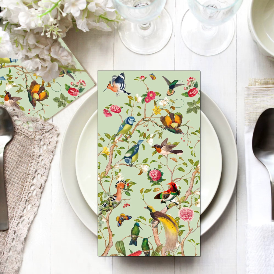 20 Stück Vintage-Servietten aus Papier mit Blumen- und Vogelmotiven in Multicolour für Decoupage und Bastelarbeiten - Bild 2