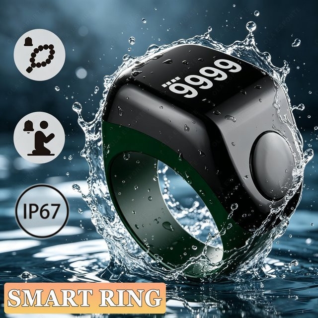 Ola Esporte Smarter APP-Zählring Digitaler Tasbih Zikr Ring mit Bluetooth und Zeiterinnerung in Schwarz - Bild 1