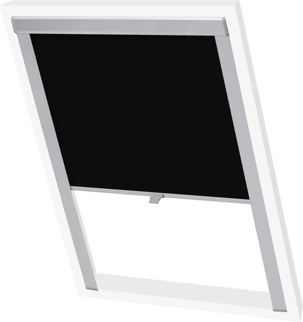 vidaXL Verdunklungsrollo Schwarz thermoisolierend aus Polyester - Bild 1