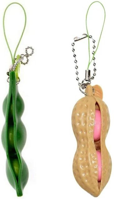 BC Pet Supplies Quetschbohnen Schlüsselanhänger, 2-teiliges Set, Fidget Squishy Stressspielzeug - Bild 1