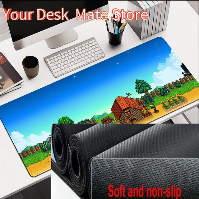 Potdemiel Stardew Valley XXL Mauspad in Pink und Multicolour für PC und Laptop im Kawaii Anime Design - Bild 1