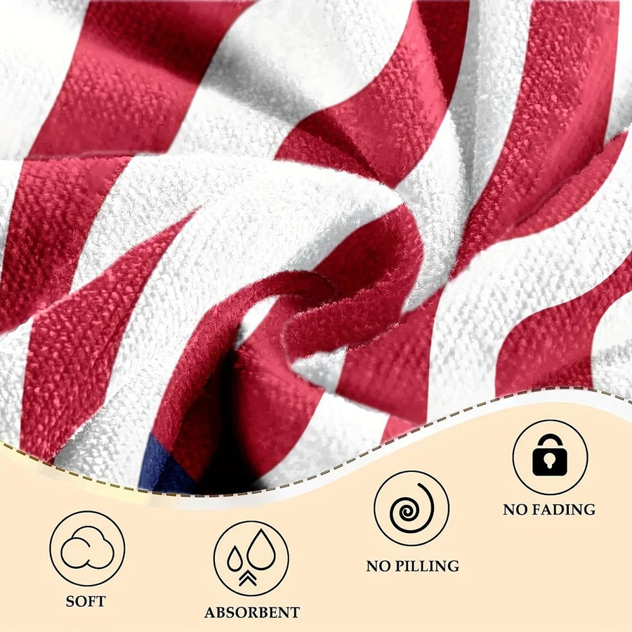 Schnell trocknendes Strandtuch mit amerikanischem Flaggenmuster von JMG Household Supplies, Multicolour, B/H: 50 x 100 cm - Bild 4