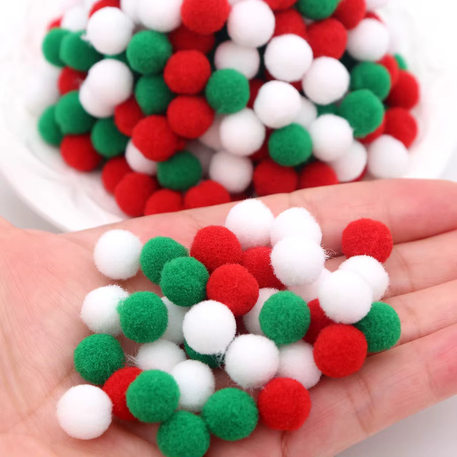 Bunte Pompom Kugeln für Weihnachten und DIY-Bastelarbeiten, 20g, Durchmesser: 10 mm bis 30 mm - Bild 3