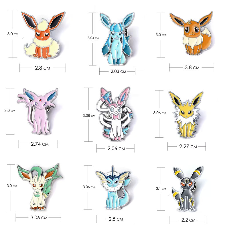 Bandai Pokémon Abzeichen Eevees Familie Pins Broschen, Set / Bundle - Bild 2
