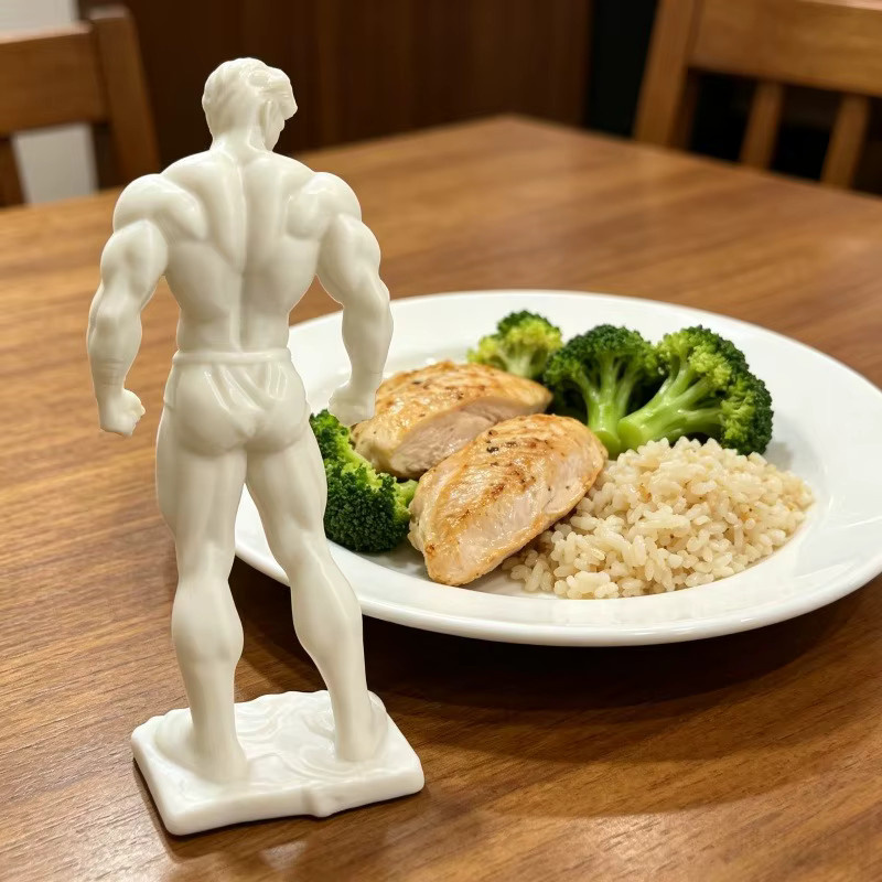CELEBON 3D-gedruckte dekorative Figur eines muskulösen Mannes in Weiß für die Tischdekoration - Bild 2
