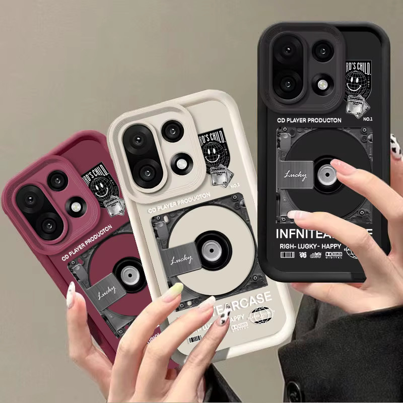 Stoßfeste Silikonhülle mit Retro Record Print für OnePlus 15 und 15R 5G - Bild 2