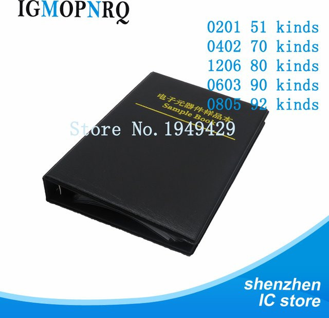 SMD Chip Kondensator Kit mit Musterbuch, verschiedene Werte von 10pF bis 100nF, Schwarz - Bild 1