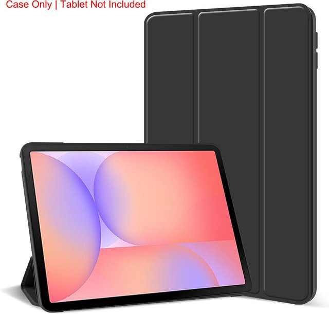 Samsung Galaxy Tab S10 Lite Schutzhülle aus PU-Leder mit magnetischem Ständer und Dreifach-Klappfunktion in Schwarz - Bild 1