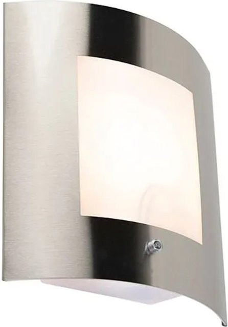 QAZQA Außenwandleuchte Emmerald 1 aus Edelstahl in Silber mit Dämmerungssensor, IP44, modern - Bild 1