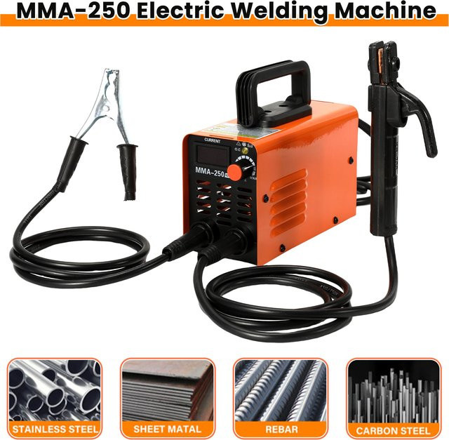 GECOFEER MMA-250 Tragbare Schweißmaschine Inverter-Lichtbogenschweißgerät mit Werkzeugaufbewahrungsbox in Orange - Bild 1