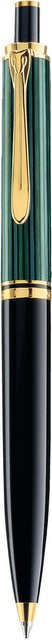 Pelikan K400 Clip-on-Einziehkugelschreiber in Schwarz, Gold und Grün mit schwarzer Tinte - Bild 1
