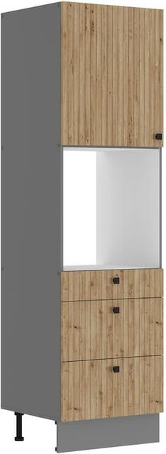 AVA Artisan Hochschrank mit Lamellenoptik für deine Einbauküche, Breite: 60 cm - Bild 1