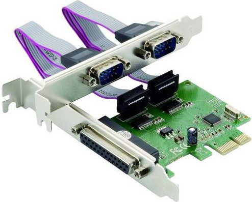 Conceptronic SPC01G PCIe Steckkarte mit 1 seriellen und 2 parallelen Anschlüssen, Farbe: Multicolour - Bild 1