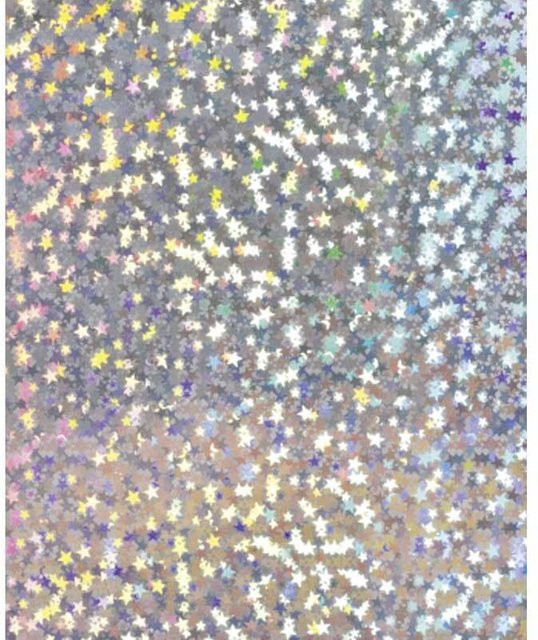 HEYDA Holografiekarton mit Sternen in Silber, B x H: 50 x 70 cm - Bild 1