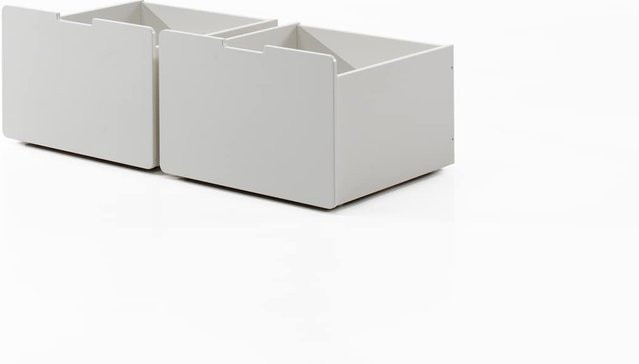 VIPACK Schubladen-Set aus 2 Schubkästen auf Rollen in Weiß, MDF lackiert für Kinderzimmer - Bild 1