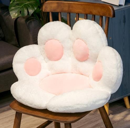 Yiran toy Kawaii Katzenpfote Plüschkissen in Weiß, weiches Bodenkissen für Sofa und Büro, B/H: 70 x 60 cm - Bild 1