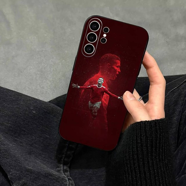 CR7 Ronaldo Fußball Handyhülle für Samsung Galaxy S26 Ultra, S25, S24, S23, S22, S21, S20, Note und S-Serie in Schwarz - Bild 1