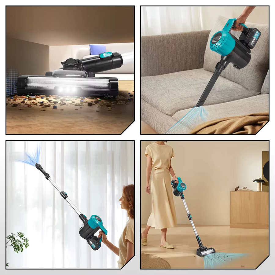 YOFIDRA Akku Staubsauger für Makita 18V Akku, kabelloser Handstaubsauger für Haus und Auto, Blau, 1500 ml - Bild 3