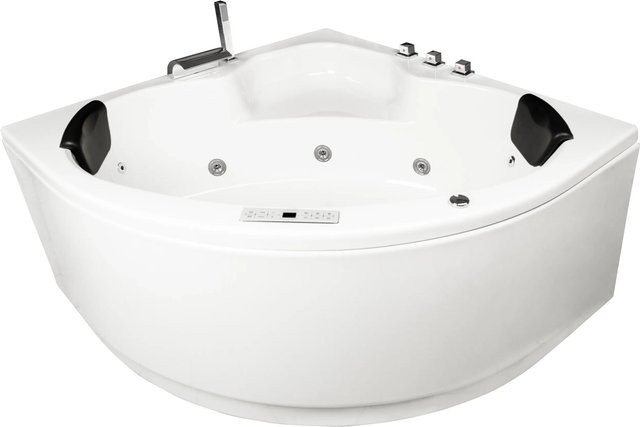 Basera Indoor Eck-Whirlpool Badewanne Maui Premium in Hochglanz Weiß, B/T: 130 x 130 cm - Bild 1