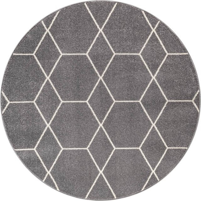 Sanat Teppich Trellis modern grau aus Polypropylen Breite: 200 cm - Bild 1