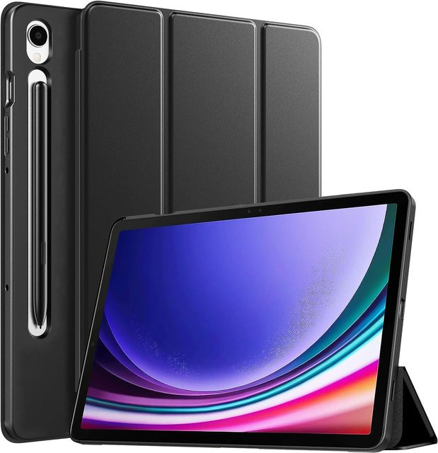 QIJUN Magnetische Schutzhülle aus PU-Leder für Samsung Galaxy Tab S7 S8 S9 FE 10,9'' 11'' X510 X710 mit Tri-fold Standfunktion in Blau oder Schwarz - Bild 1