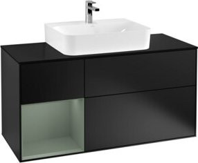V&B Waschtischunterschrank Finion Wandbeleuchtung Schwarz Lackiert Breite: 120 cm, Höhe: 50,1 cm, Tiefe: 50,1 cm - Bild 1