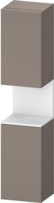 Duravit Hochschrank Qatego in Grau Matt mit 2 Glastüren und LED-Beleuchtung, B/T/H: 40 x 36 x 176 cm - Bild 1
