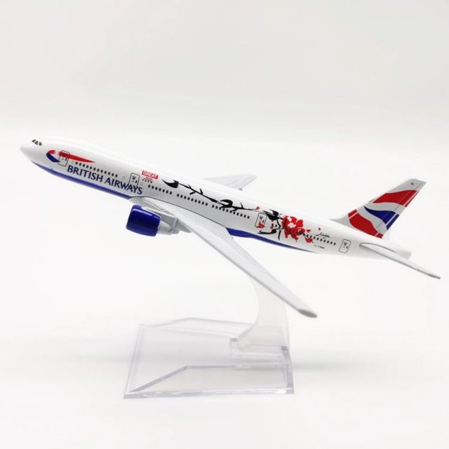 ZOCO B777 Britische Plum Blossom Airways Flugzeug Modell, 1:400, Metall, Weiß - Bild 1