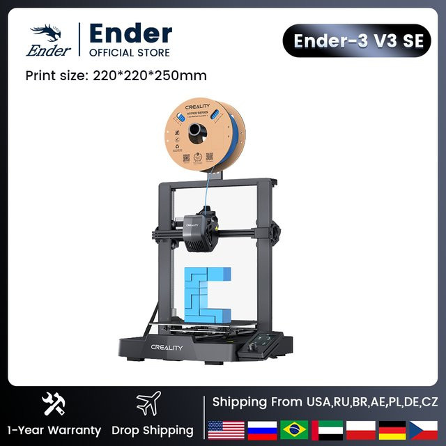 Creality Ender-3 V3 SE FDM 3D-Drucker in Schwarz mit Direct Extruder und automatischer Nivellierung - Bild 1