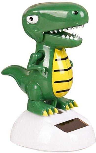 Chenaynfs Solar Dinosaurier Wackelkopf Figur als Auto-Schmuck für das Armaturenbrett, Grün - Bild 1