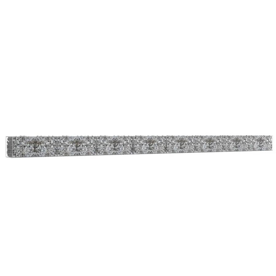 vidaXL Gabionenwand mit Abdeckung aus verzinktem Stahl in Silber, B/H/T: 900 x 50 x 50 cm - Bild 2