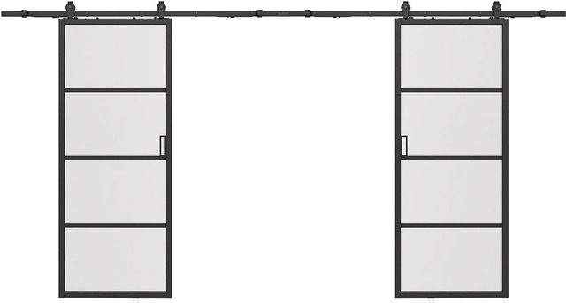 Vente-unique Schiebetür Sinca aus Glas in Schwarz, Breite: 83 cm - Bild 1