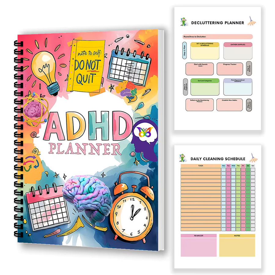 ADHS-Spiralnotizbuch und Planer für Erwachsene zur Unterstützung der exekutiven Funktionen, Mehrfarbig - Bild 2