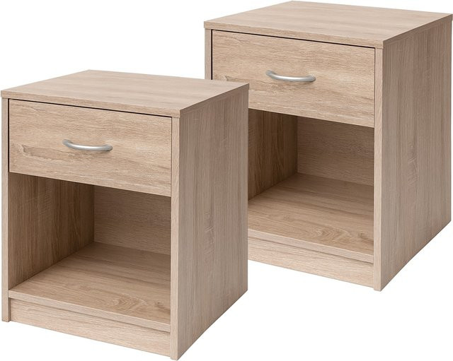 HTI-Living Nachtschrank Nina 2er Set in Sonoma, Farbe: Beige, B/T/H: 40 x 35 x 50 cm - Bild 1