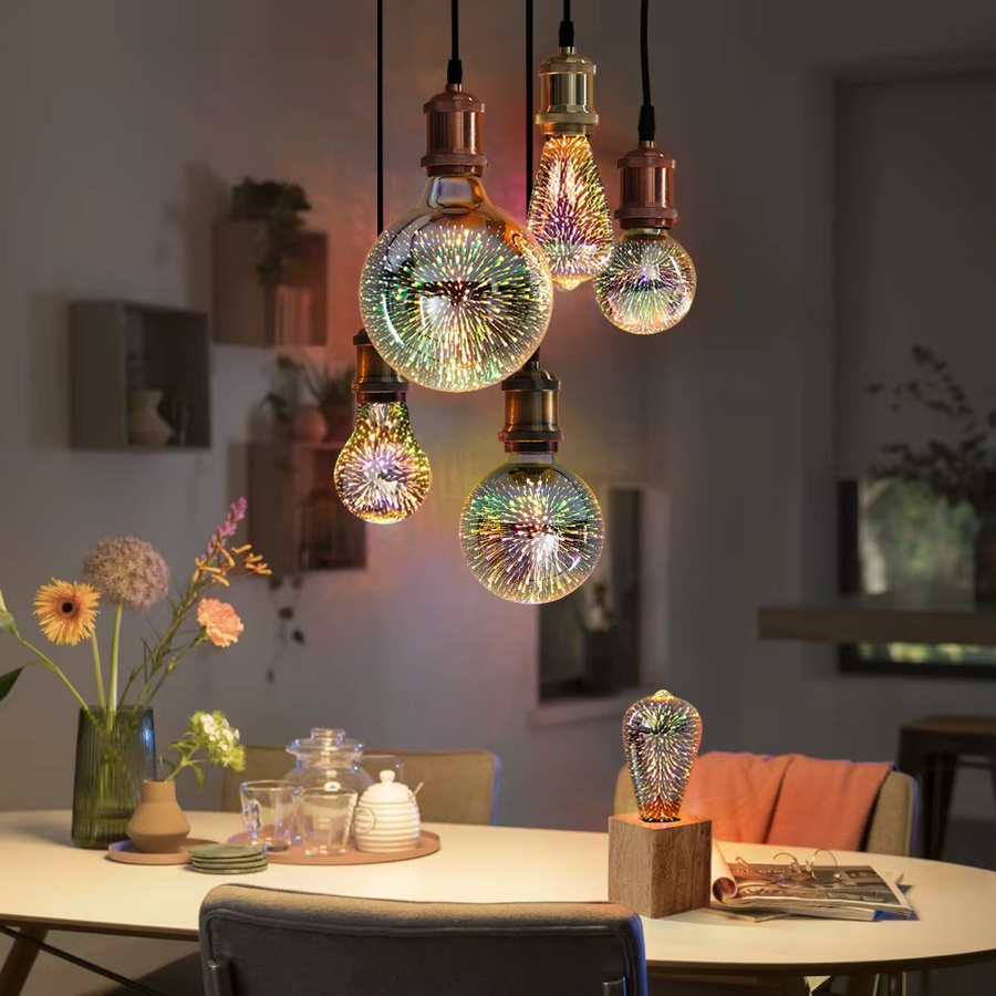 PARKSON 3D LED Vintage Edison Glühbirne E27 RGB Multicolour Feuerwerk Stern Nachtlicht zur Dekoration - Bild 5