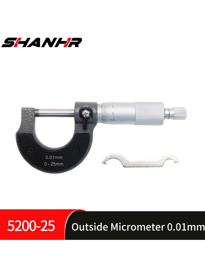 SHANHR Außenmikrometer Präzisionsmessgerät 0-25mm für Maschinisten - Bild 4