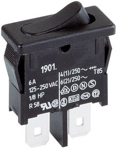 Marquardt Wippschalter 1901.1102 Schwarz 250 V/AC 6A 1 x Aus/Ein rastend - Bild 1