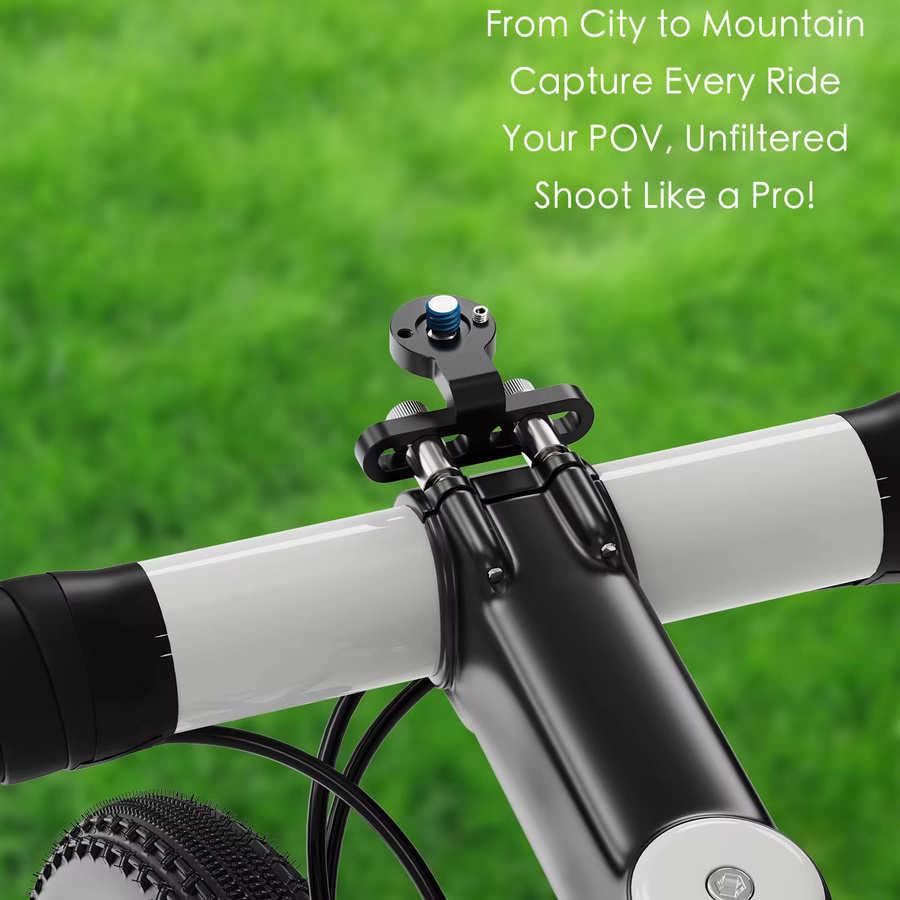Aluminium Fahrrad Vorbau Halterung für GoPro DJI Insta360 Action5pro und Smartphone in Schwarz - Bild 3