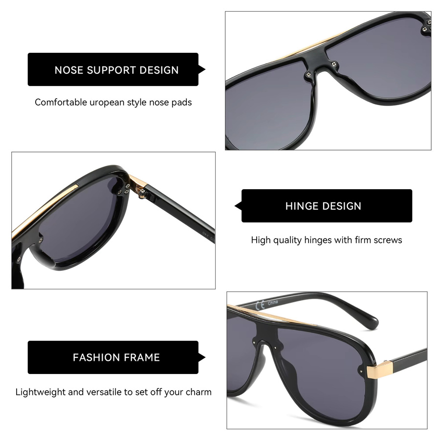 ZENOTTIC Sonnenbrille, quadratisch, Vollrand, Kunststoff, Damen - Bild 5